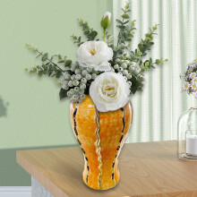 Vaso in ceramica stile zenzero con coperchio – 16x16x31 cm