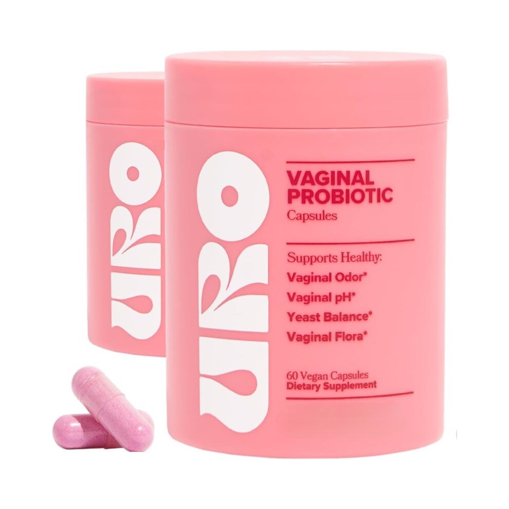 (2pcs) URO Vaginal Probiotics for Women pH Balance with Prebiotics&LactobacillusâVaginal Health Supplement,60 Count (Pack of 1)
