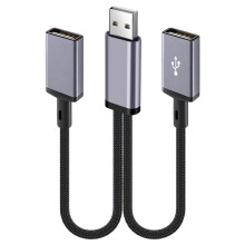 Câble répartiteur USB 2 ports 66W,-2 têtes droites femelles USB