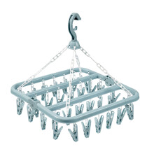 Opvouwbaar wasdroogrek met 32 klemmen, blauw