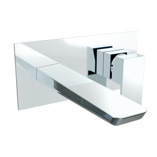 Dellonda Baridi Wall Mounting Basin Mixer Tap, Square, Chrome - DH396
