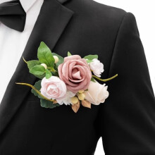Men's Burgundy & Black Boutonniere for Groom – 6" x 5"
