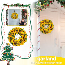 Sunflower Wreath 45cm Rattan Door Decor
