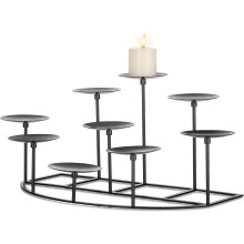 Black Iron 9-Arm Fireplace Candle Holder