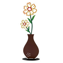 Metal Flower Vase Table Decorations Rustics-yellow flower