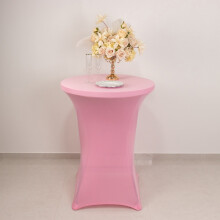 Rosa Cocktailtischdecke aus Spandex, 36 Zoll