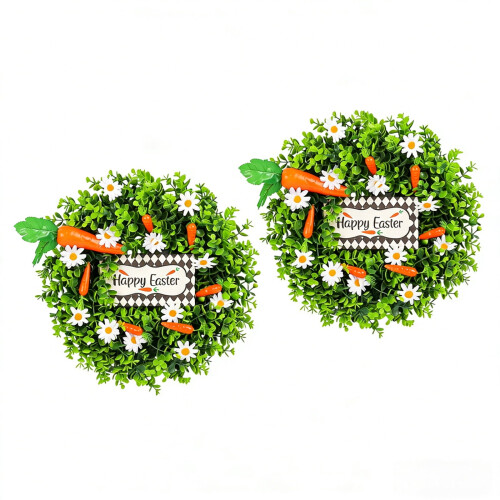 Easter Wreath Artificial Spring Greenery 2-Pack