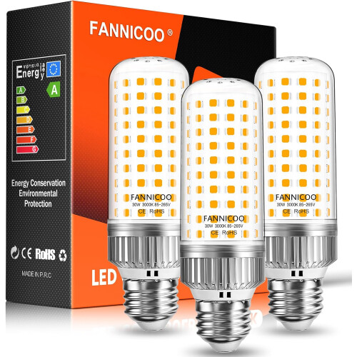 30W LED-majspære 3750lm 3000K E26/E27 3-pak
