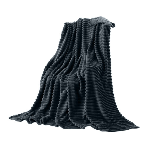 Coral Velvet Throw Blanket 1pc Dark Grey