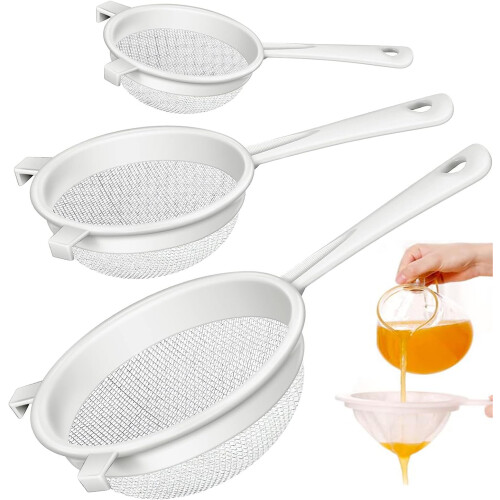 Sada 3 nylonových sítek – 3", 4,7", 7" s rukojetí