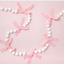 Pink Bowknot Pompom Garland Banner 2.5m x 2 pcs