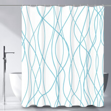 Abstrakt stribet bruseforhæng 72x72 tommer polyester