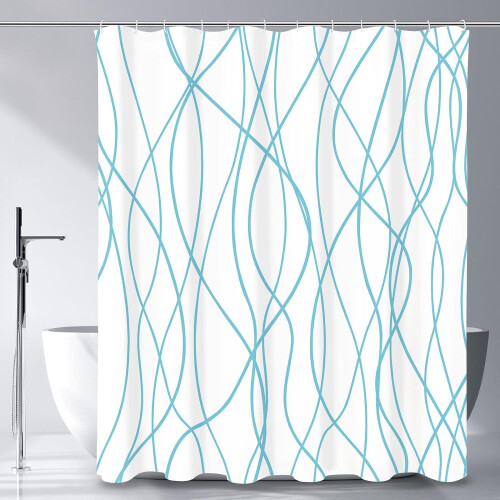 Abstrakt stribet bruseforhæng 72x72 tommer polyester