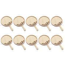 10Pcs Unfinished Wooden Chinese Fan Small Handheld-landscape