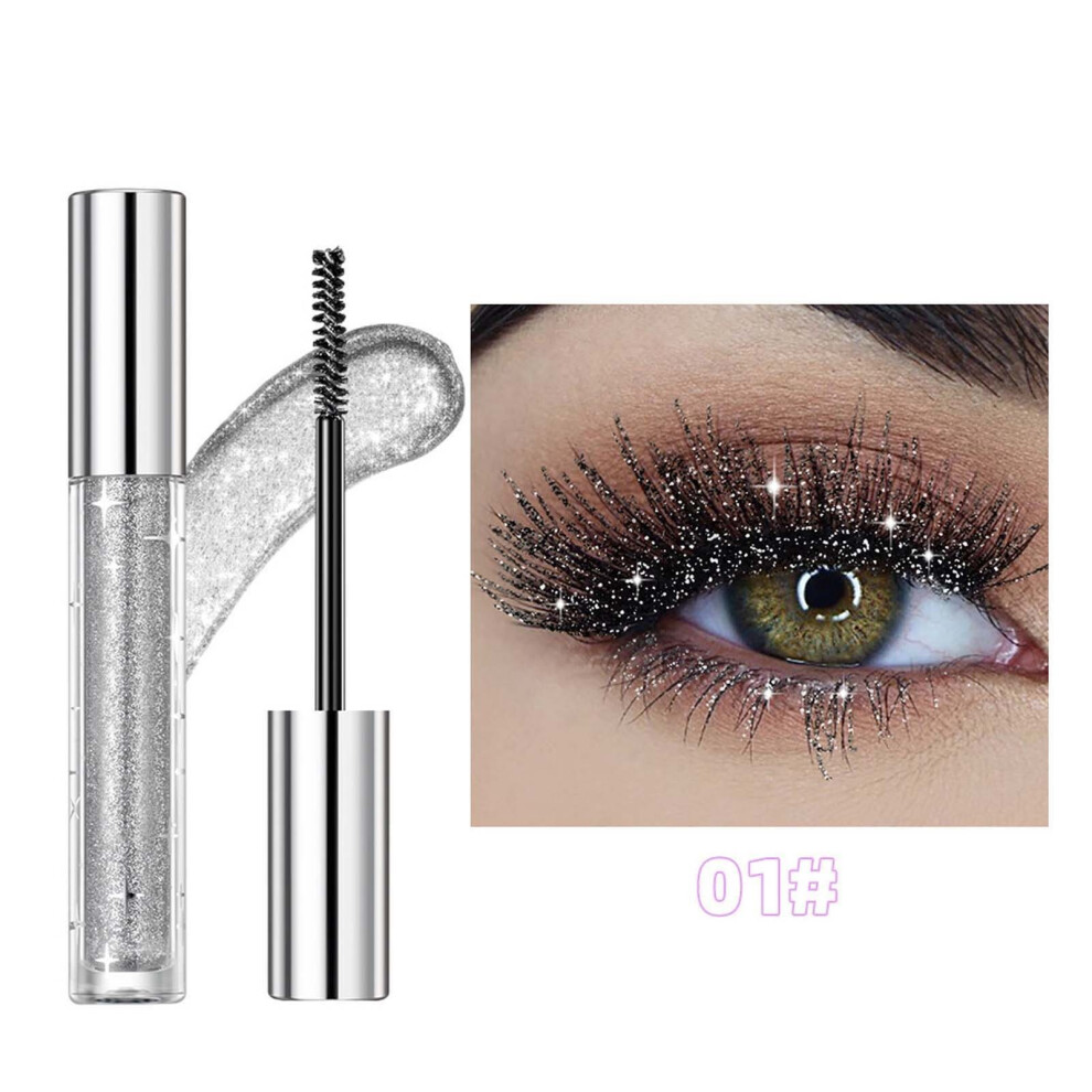 (A) Sparkling Diamond Mascara Sequin Glitter Snowflake Nonsmudge Mascara