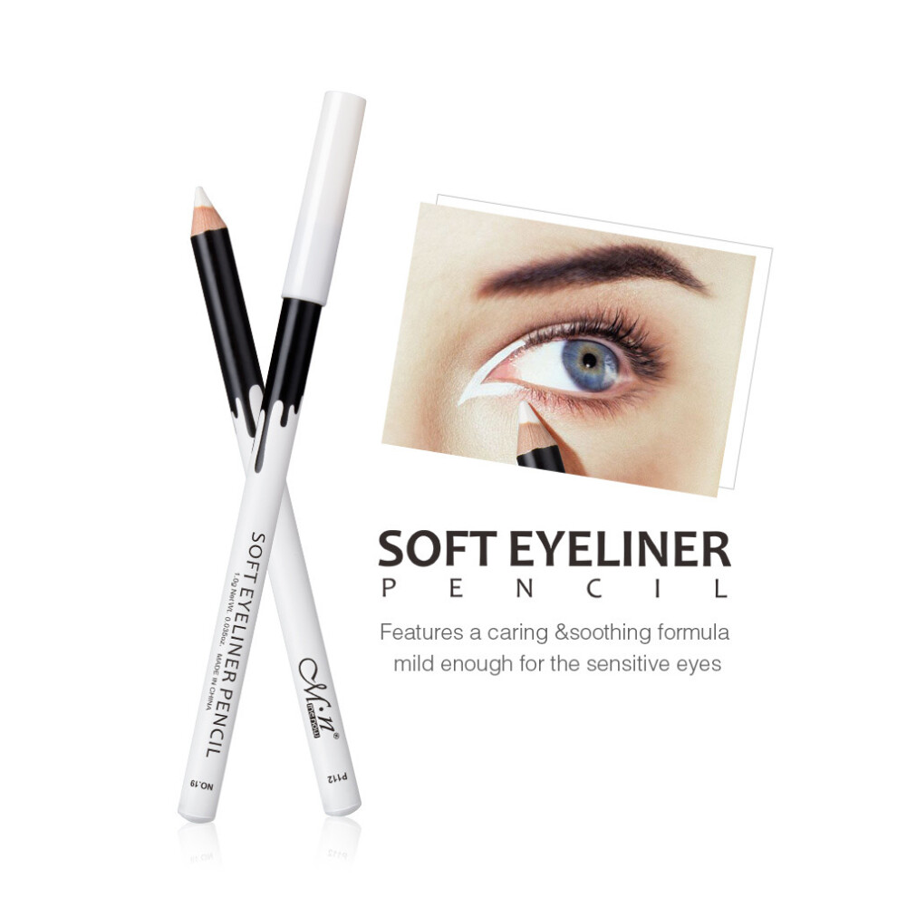 White (White) 12Pc Eyeliner Pencil Eye Liner Long Lasting Eye 5Ml