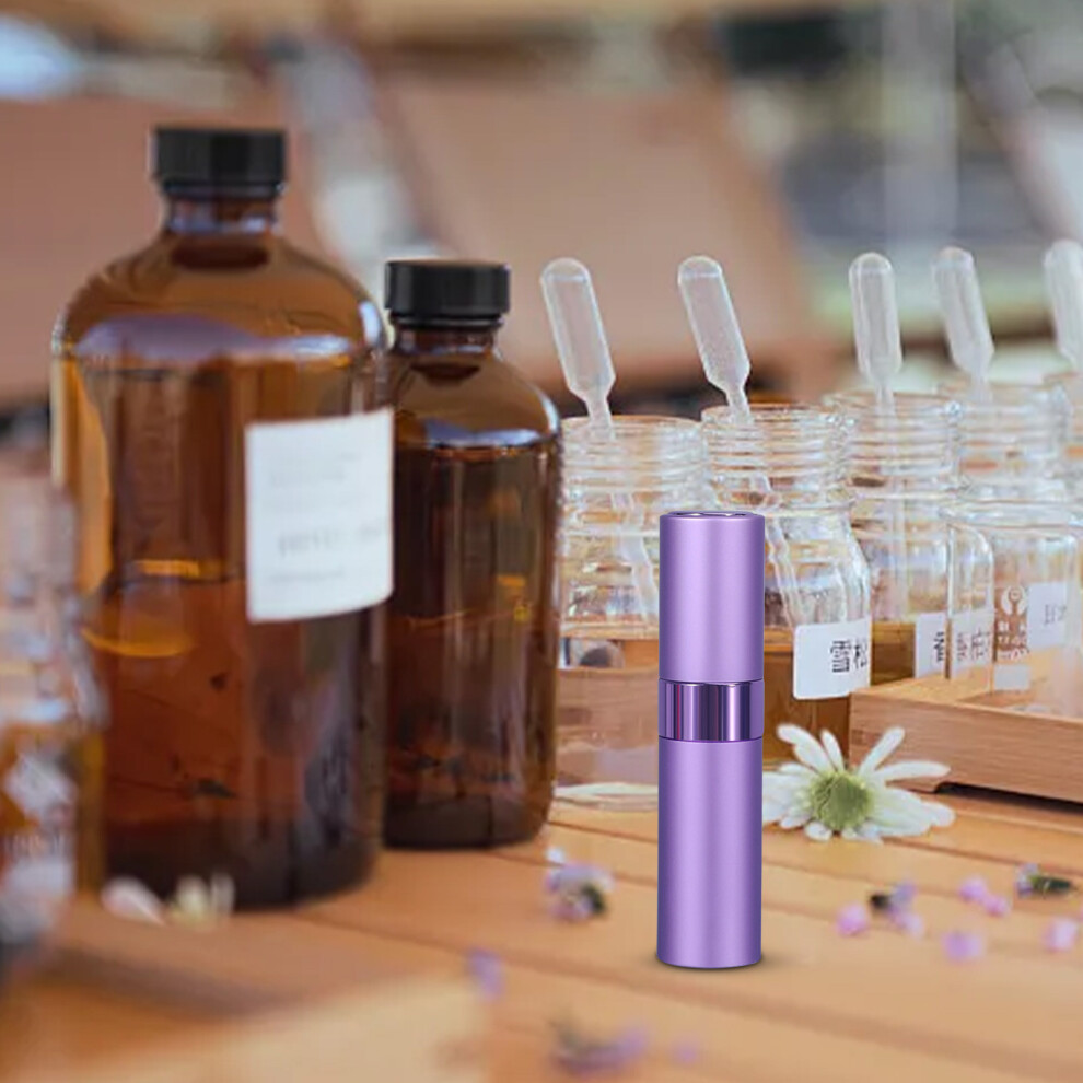 (Purple) 8ml Anodized Water Bottle Portable Travel Perfume Sub Bottle Perfume Bottle Empty