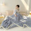 Blue Faux Fur Throw Blanket 70x100cm 1