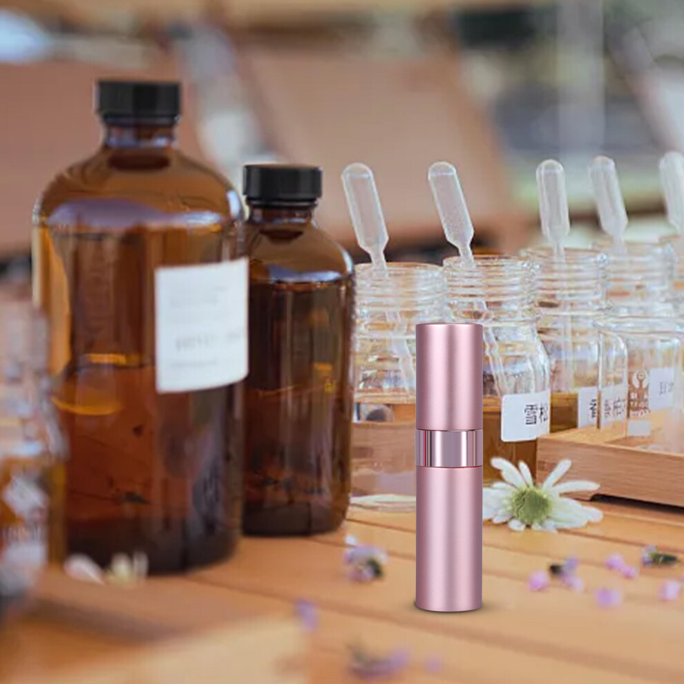 (Pink) 8ml Anodized Water Bottle Portable Travel Perfume Sub Bottle Perfume Bottle Empty