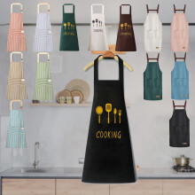 Delantal de cocina a rayas – Mezcla de algodón y lino impermeable con