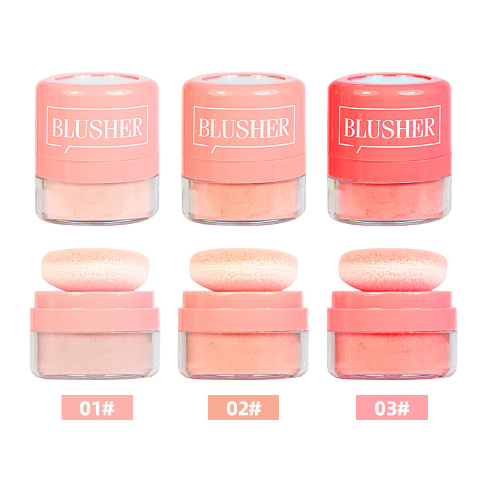 (A) Loose Powder Blush Cushion Blush Natural Blush Bright Shimmer Cheek Blush Highly Pigmented Blush Makeup Easy Makeup Blush For All Day Wear