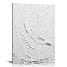 Ensemble de 3 toiles abstraites blanches et grises