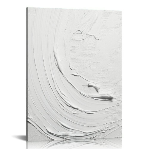 Ensemble de tableaux abstraits sur toile blanche et grise – Encadrés