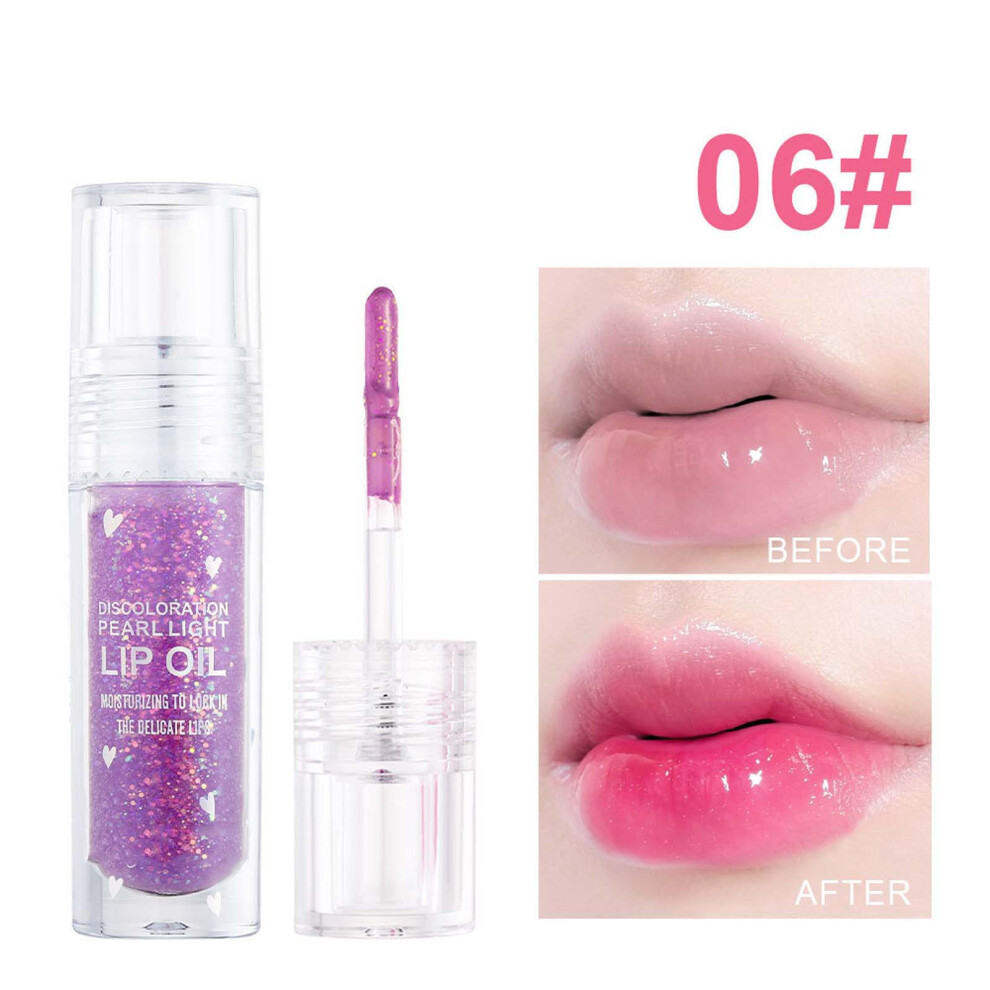 (F) Ice Clear Lip Gloss With Fine Sparkling Pearl Moisturizing Stained Lips Moisturizing Glaze Oil Lipstick Warm Change Lip Gloss Lip Gloss 2.5ml