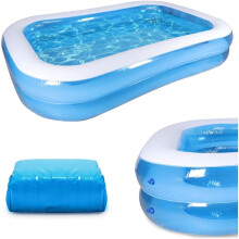 Large Inflatable Paddling Pool for Kids&Adults, Extra-Wide Family Pool for Indoor&Outdoor Use, Heavy Duty Leak-Resistant PVC with Fast Drain