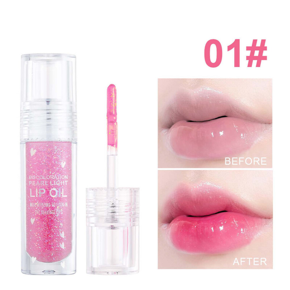 (A) Ice Clear Lip Gloss With Fine Sparkling Pearl Moisturizing Stained Lips Moisturizing Glaze Oil Lipstick Warm Change Lip Gloss Lip Gloss 2.5ml