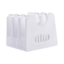Soporte para tapas de ollas y rejilla para sartenes, color blanco, 5,3 x 5,1 x 4,5 pulgadas.