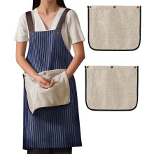 Grembiule con spalline incrociate, tasche e 2 asciugamani