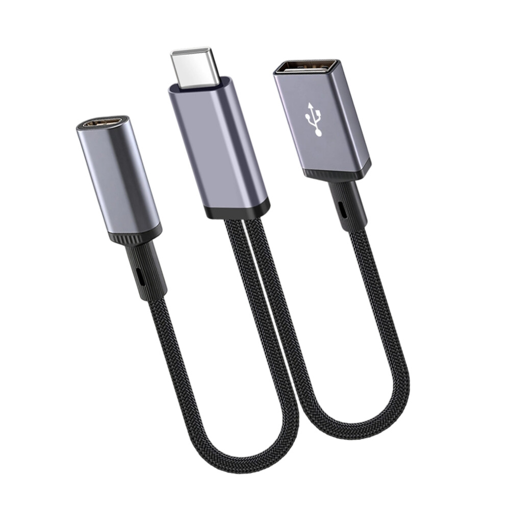 Nylon Braided Usb C Splitter-Type C Usb Female Straight Head 7627001509320