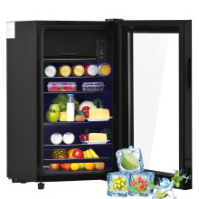 76-Liter-Minikühlschrank, 6-Liter-Eisfach, Platz für 51 Dosen, leise