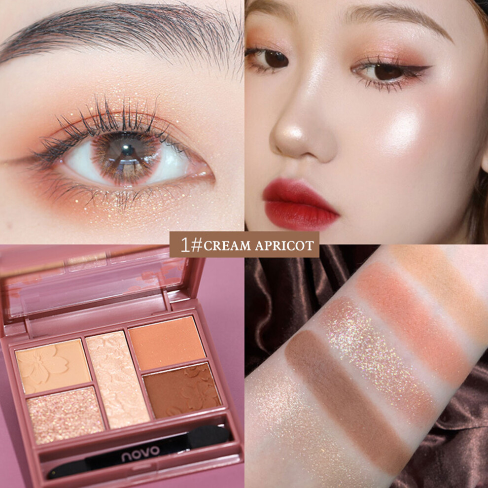 (C) Five-color Eyeshadow PaletteS For Beginners Matte High-gloss Eyeshadow