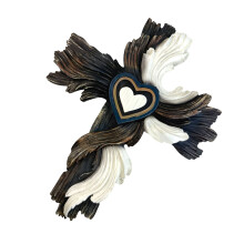 Elegante houten hangende kruisen, handgemaakte muurkunst,-033