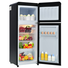 Kompakter Retro-Kühlschrank mit Gefrierfach (92 l), Gefrierfach (28 l), Energieeffizienzklasse D