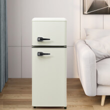 Retro Kühl-Gefrierkombination 92L Kühlschrank 28L Gefrierfach zwei Türen LED energieeffizient 105,5cm