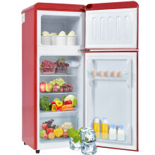 Retro Kühl-Gefrierkombination 92L/28L, LED, 116kWh/Jahr, 105,5cm Vintage Mini-Kühlschrank