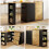Îlot cuisine table bar 360 extensible rangement aspect bois 138-204cm 1