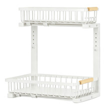 Several Level Kitchen Near Sink Storage Rack Customizable-White
