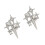 Star Earphone Clips Full Zircons Studded Crystal Designs-Silver 1