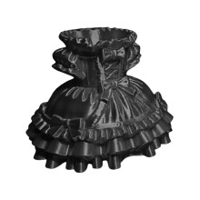 3D Printed Dress Plastic Pen Cup Makeup Brush Container-Black