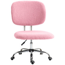 Sedia da ufficio ergonomica, regolabile in altezza, girevole senza braccioli, in velluto, rosa, per ufficio domestico e gaming.