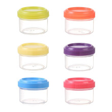6-Pack 35ml Clear PET Storage Jars with Airtight Lids