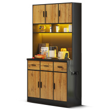 Buffet 10040180 cm, controllo tramite app, LED, cassetti, ripiani regolabili, prese e fori passacavi.