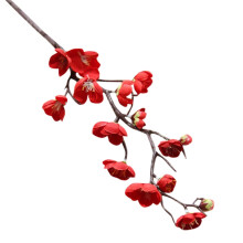 Røde silke vintersøte kunstige blomster – 8 stk, 60 cm