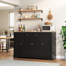 Mobile credenza/buffet moderno e multifunzionale con cassetto e ripiani regolabili, 138 cm, con design antiribaltamento.