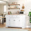 Modern 138cm Sideboard, Drawers, Doors, Adjustable Shelves, Anti-Tip Structure, Multi-Room Storage 1