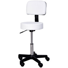 Sgabello lavoro ruote girevole altezza regolabile schienale ufficio bianco 桅35cm H72-84cm